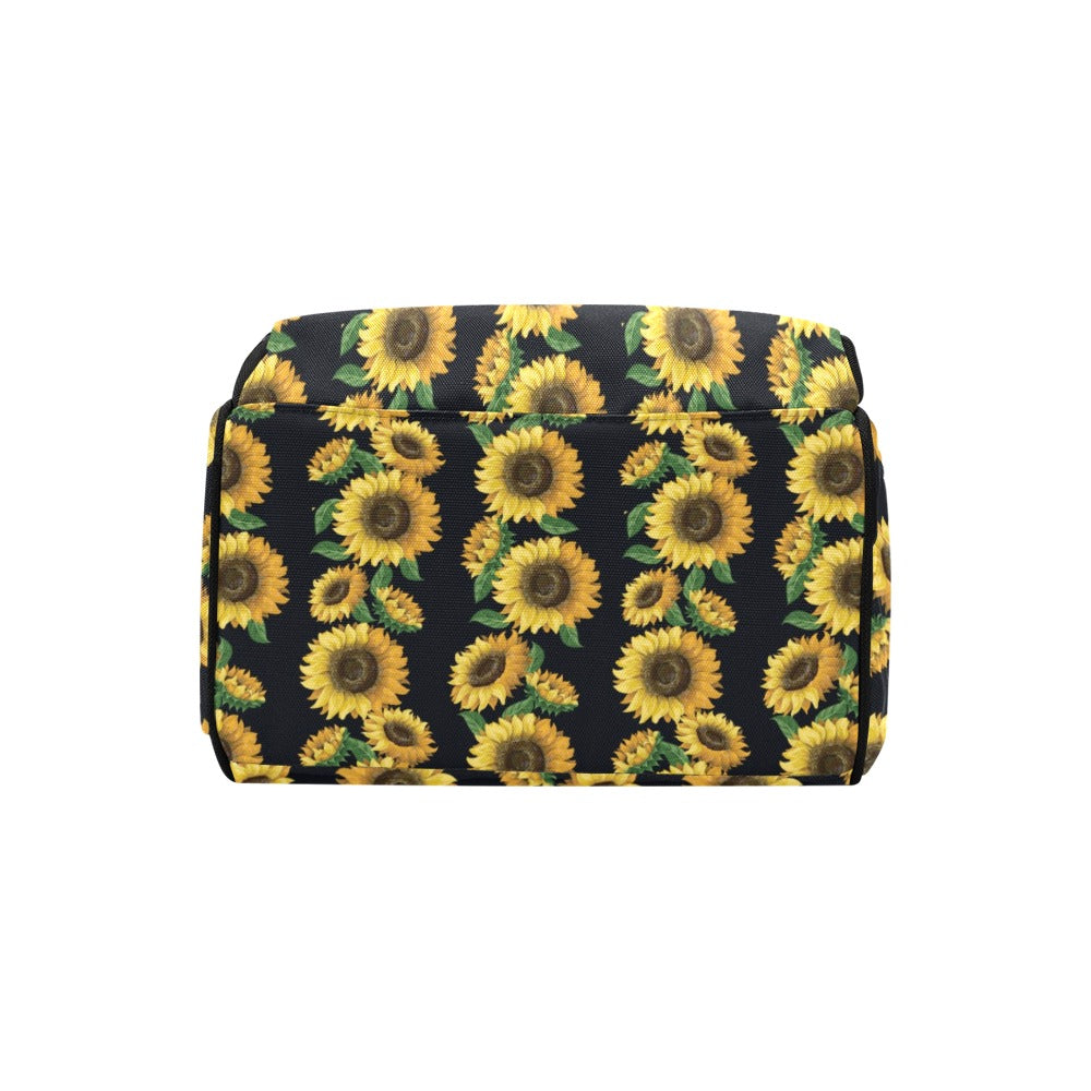 Sunflower Print Design LKS306 Diaper Bag Backpack