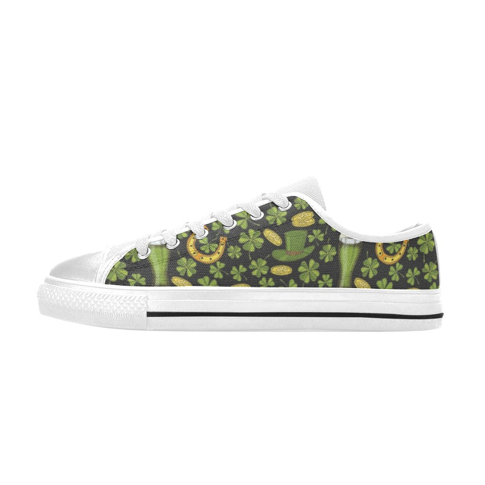 St Patricks Day Print Design LKS307 Women's White Low Top Shoes