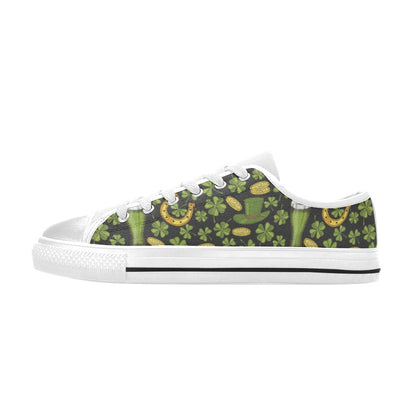 St Patricks Day Print Design LKS307 Women's White Low Top Shoes