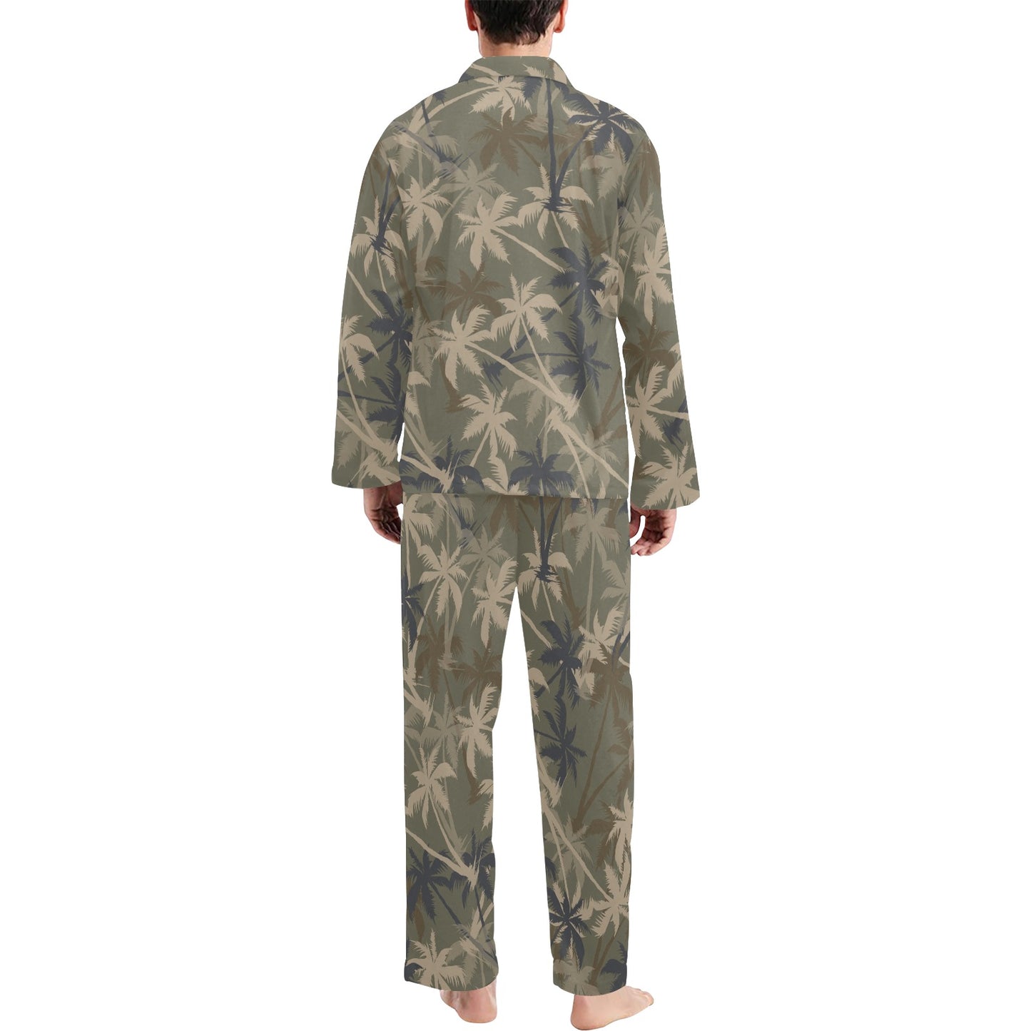Palm Tree camouflage Men's Long Pajama Set