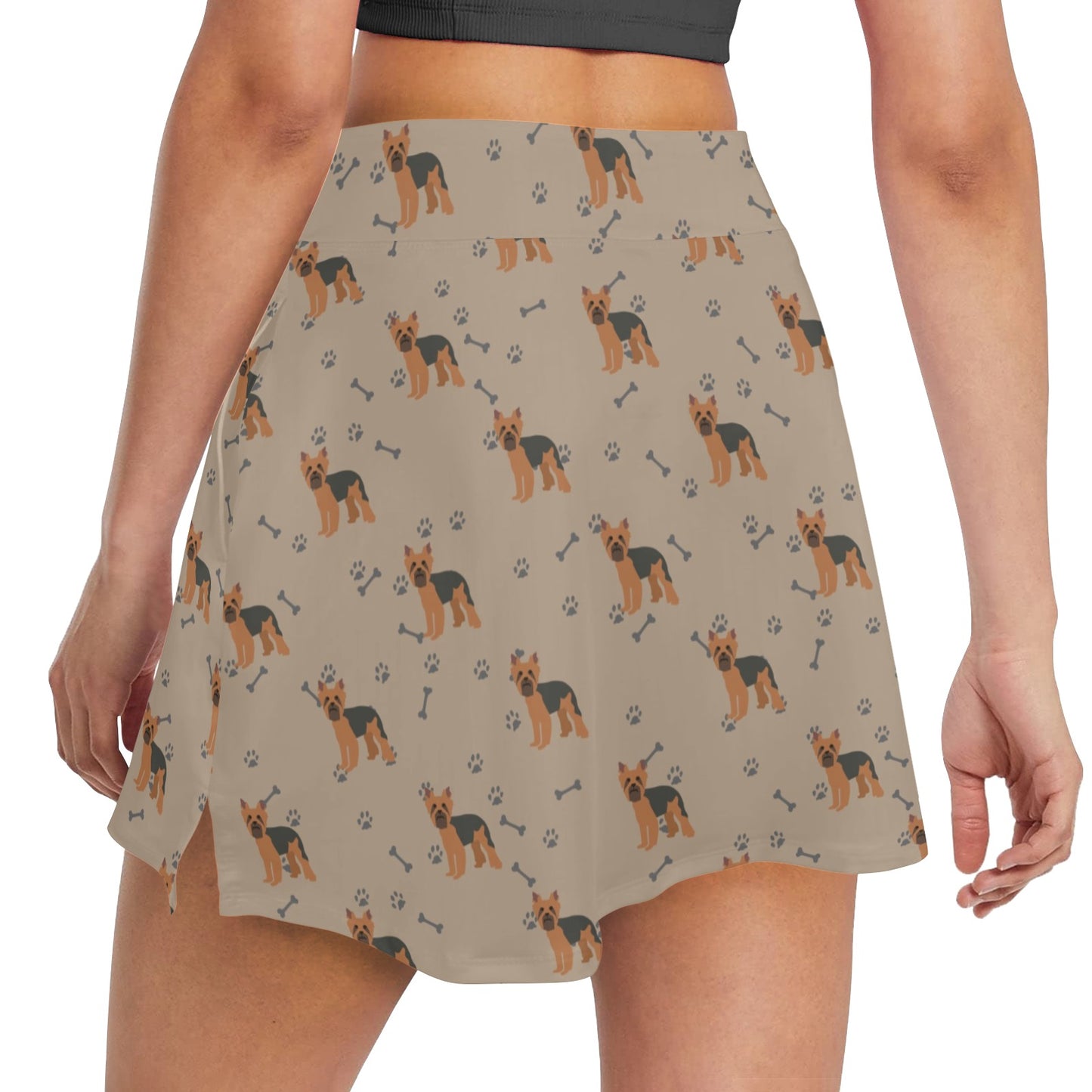 Yorkshire Terriers Print Design LKS305 Women's Golf Skirt with Pocket
