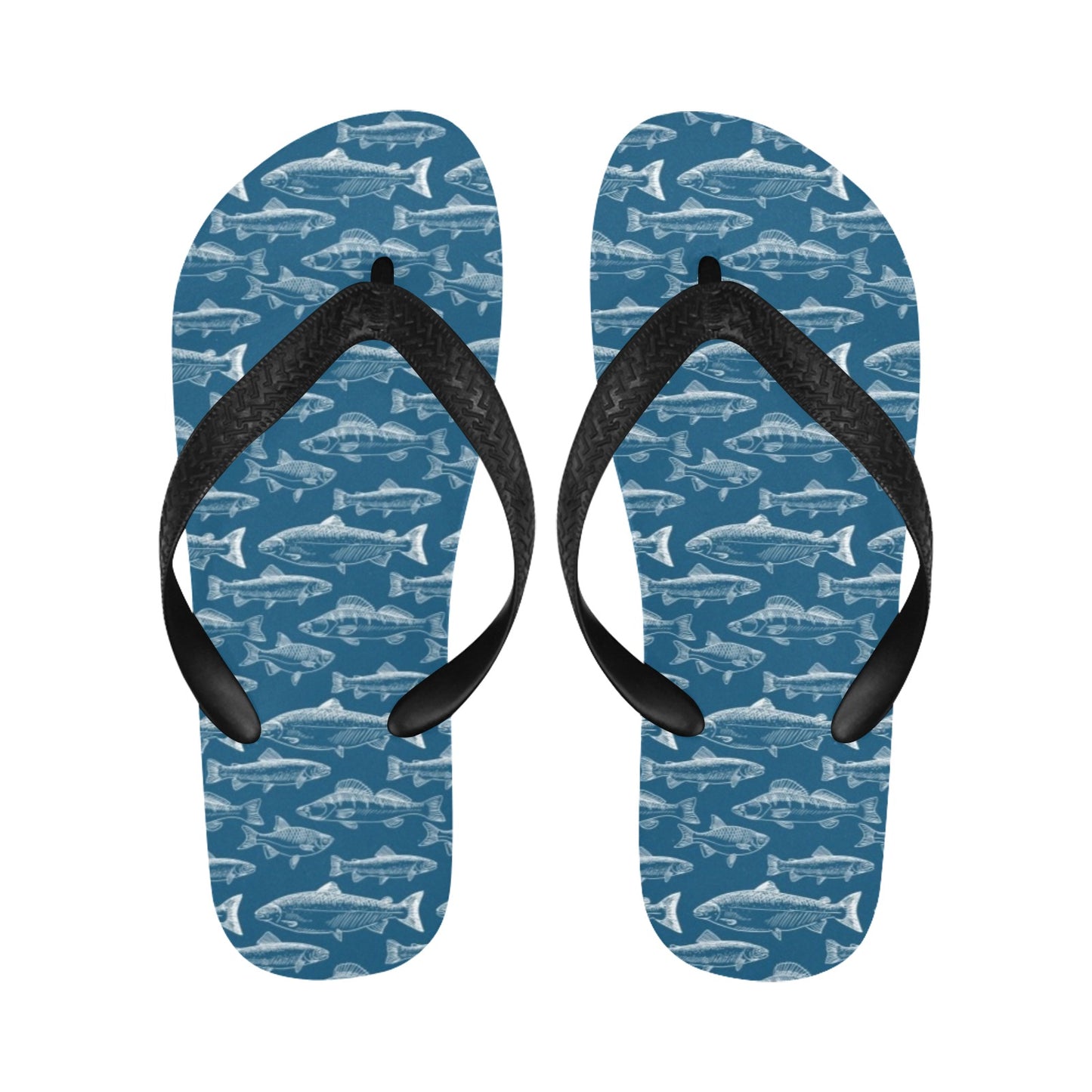 Salmon Fish Print Design LKS301 Flip Flops