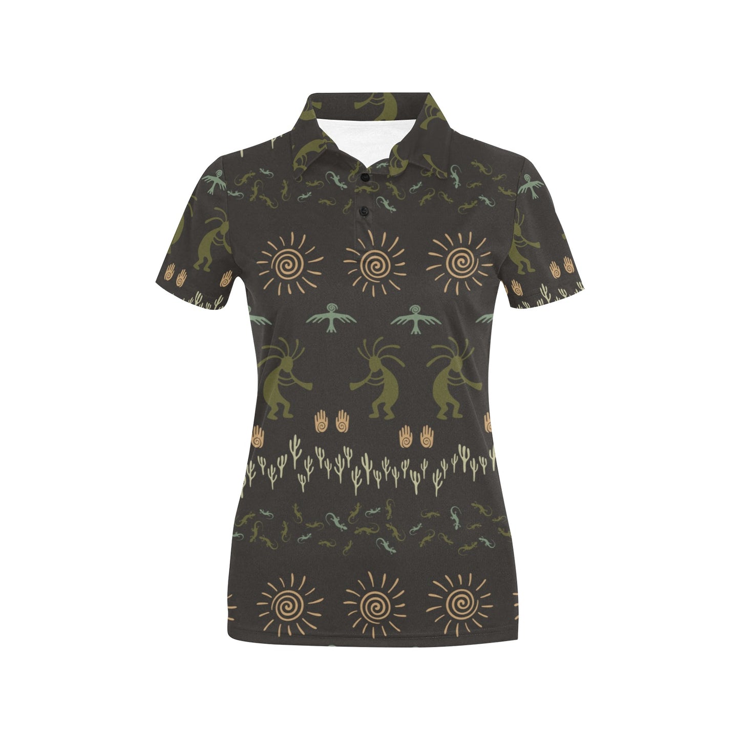 Mayan Pattern Print Design 04 Women's Polo Shirt