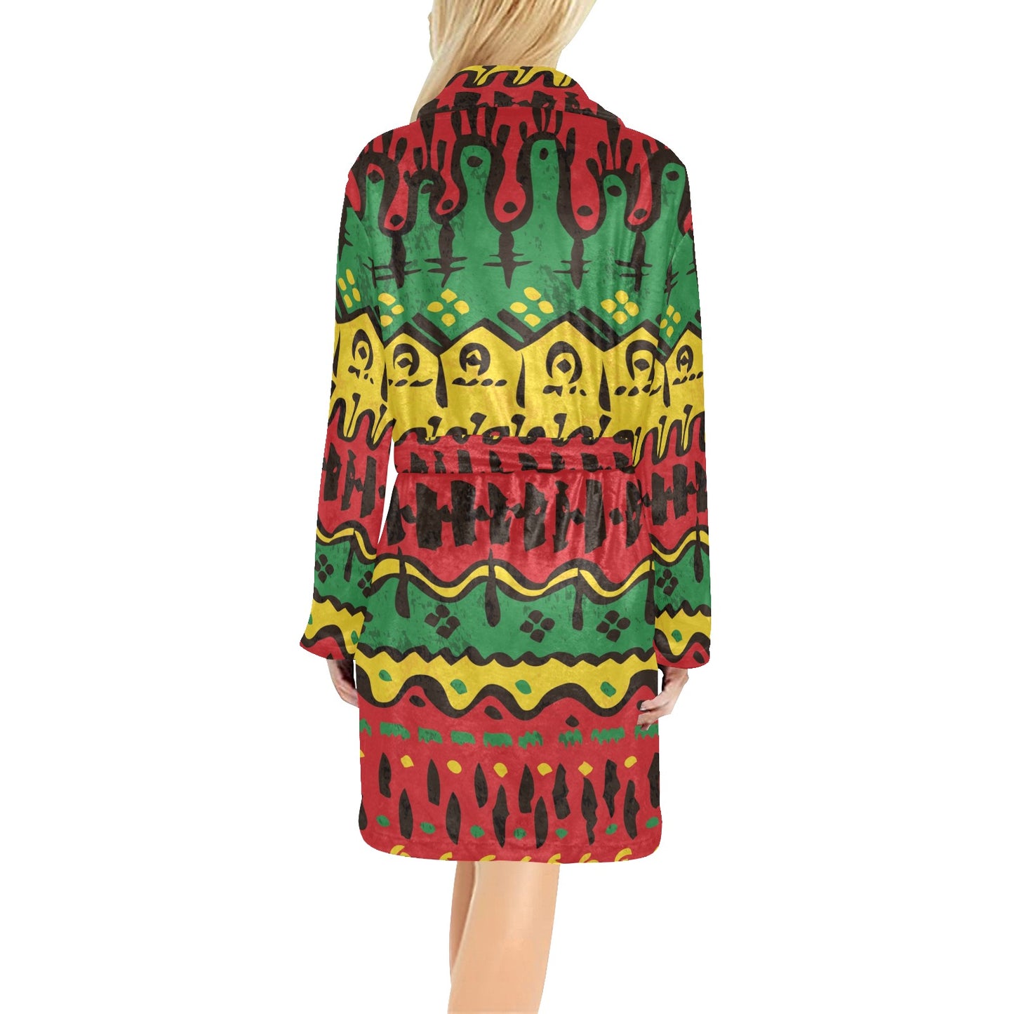 Rasta Pattern Print Design A01 Women's Fleece Robe