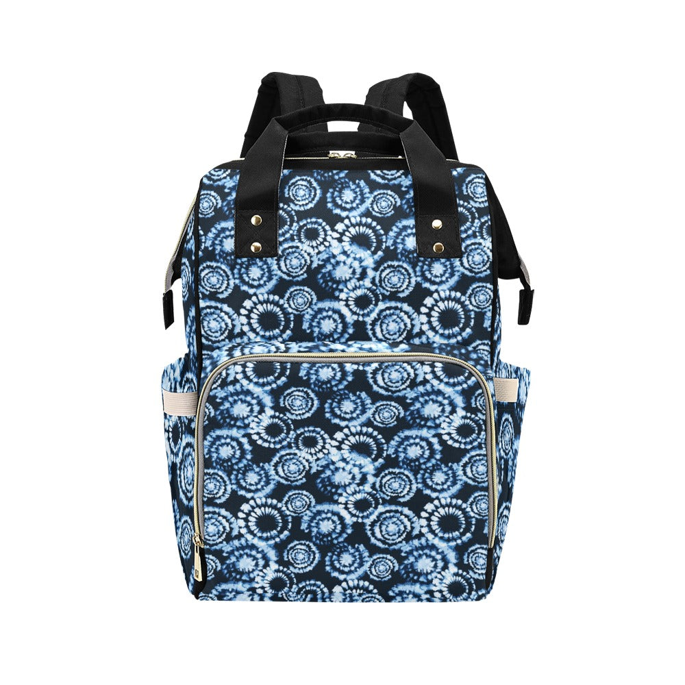 Tie Dye Dark Blue Print Design LKS306 Diaper Bag Backpack