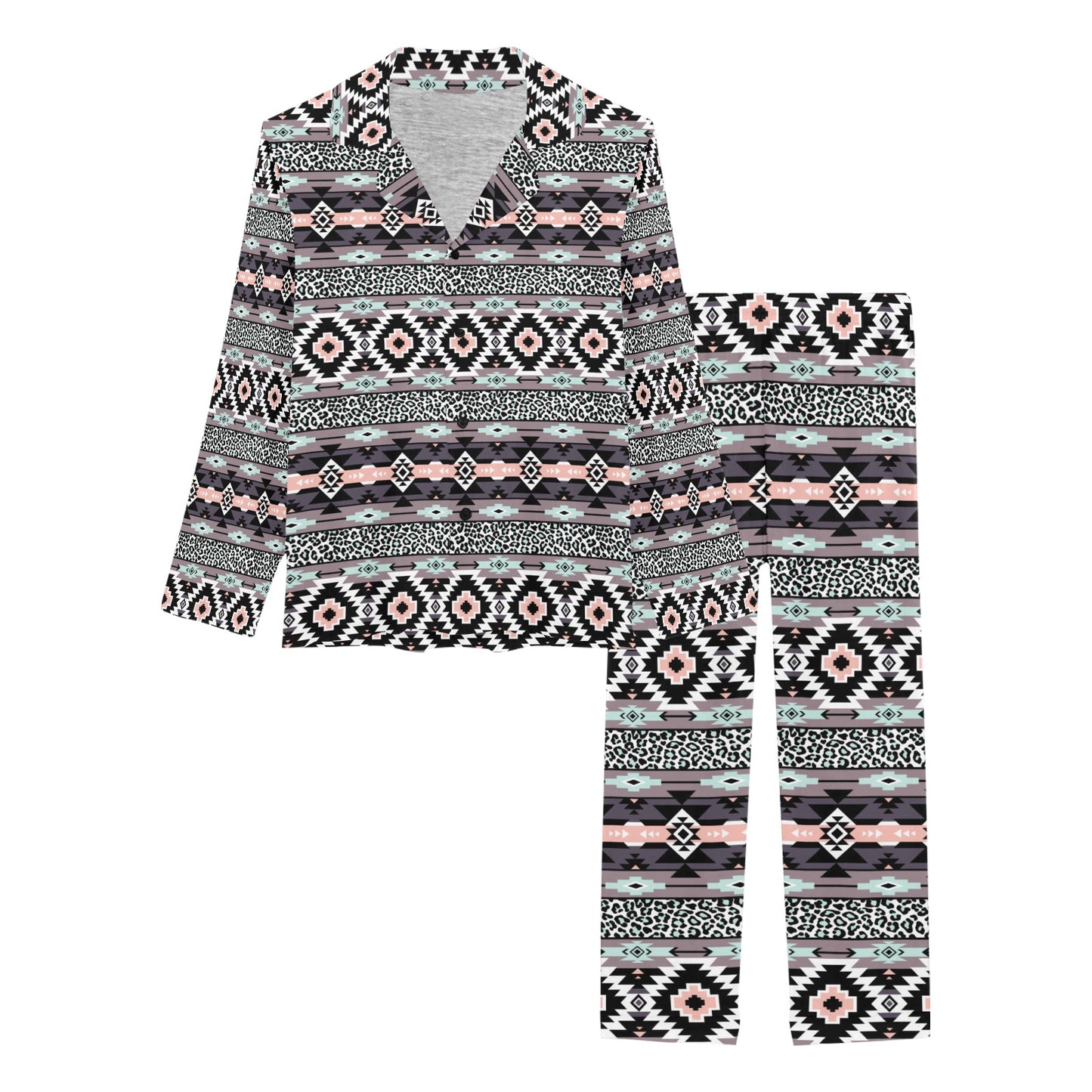 Safari Pattern Print Design LKS302 Women's Long Pajama Set