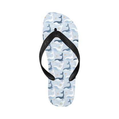 Whale Print Design LKS305 Flip Flops