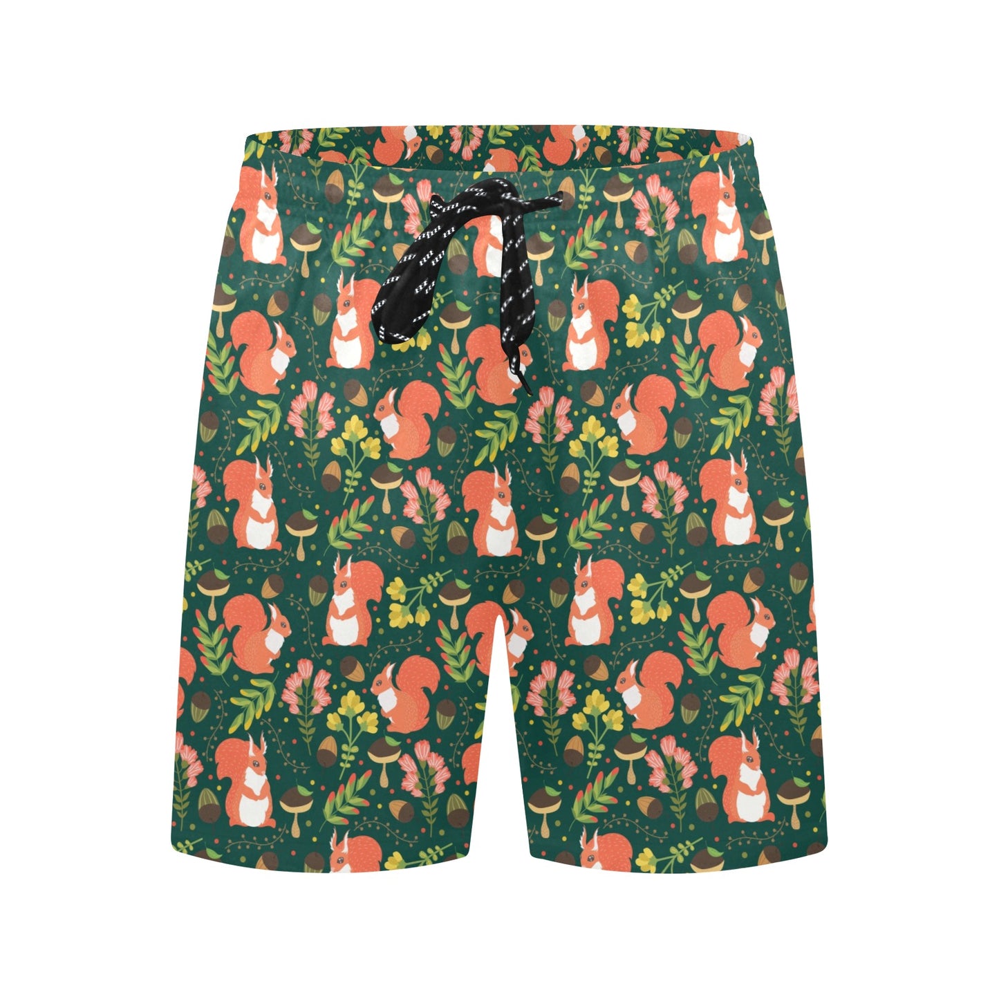 Squirrel Print Design LKS302 Men's Swim Trunks Beach Shorts