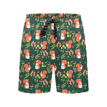 Squirrel Print Design LKS302 Men's Swim Trunks Beach Shorts
