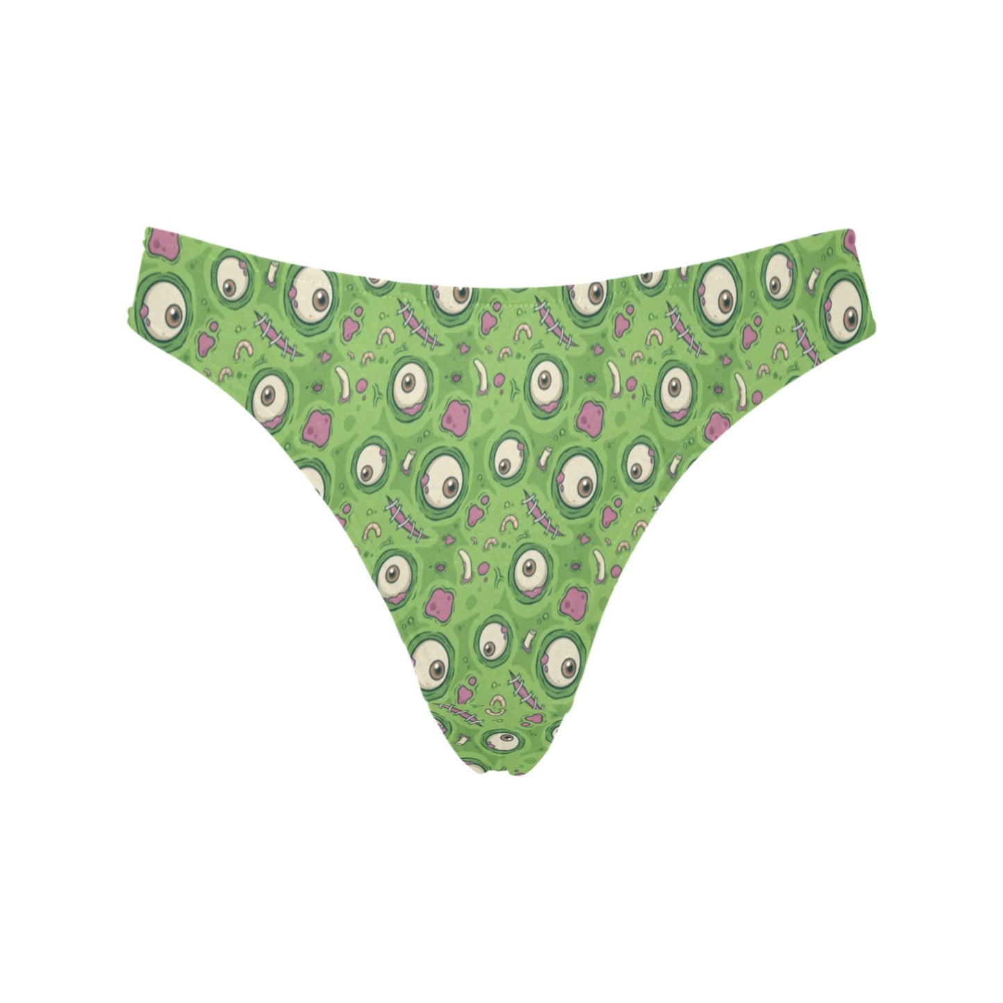 Zombie Eyes Design Pattern Print Women's Thongs
