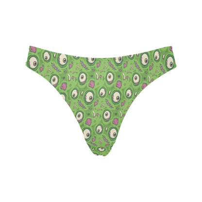 Zombie Eyes Design Pattern Print Women's Thongs
