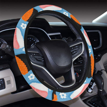 Sushi Print Design LKS304 Steering Wheel Cover with Elastic Edge