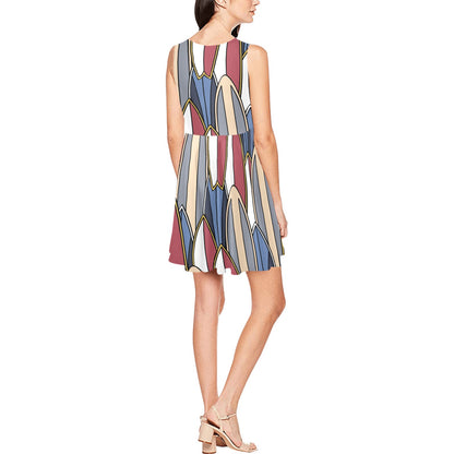 Surf board Pattern Sleeveless Dress