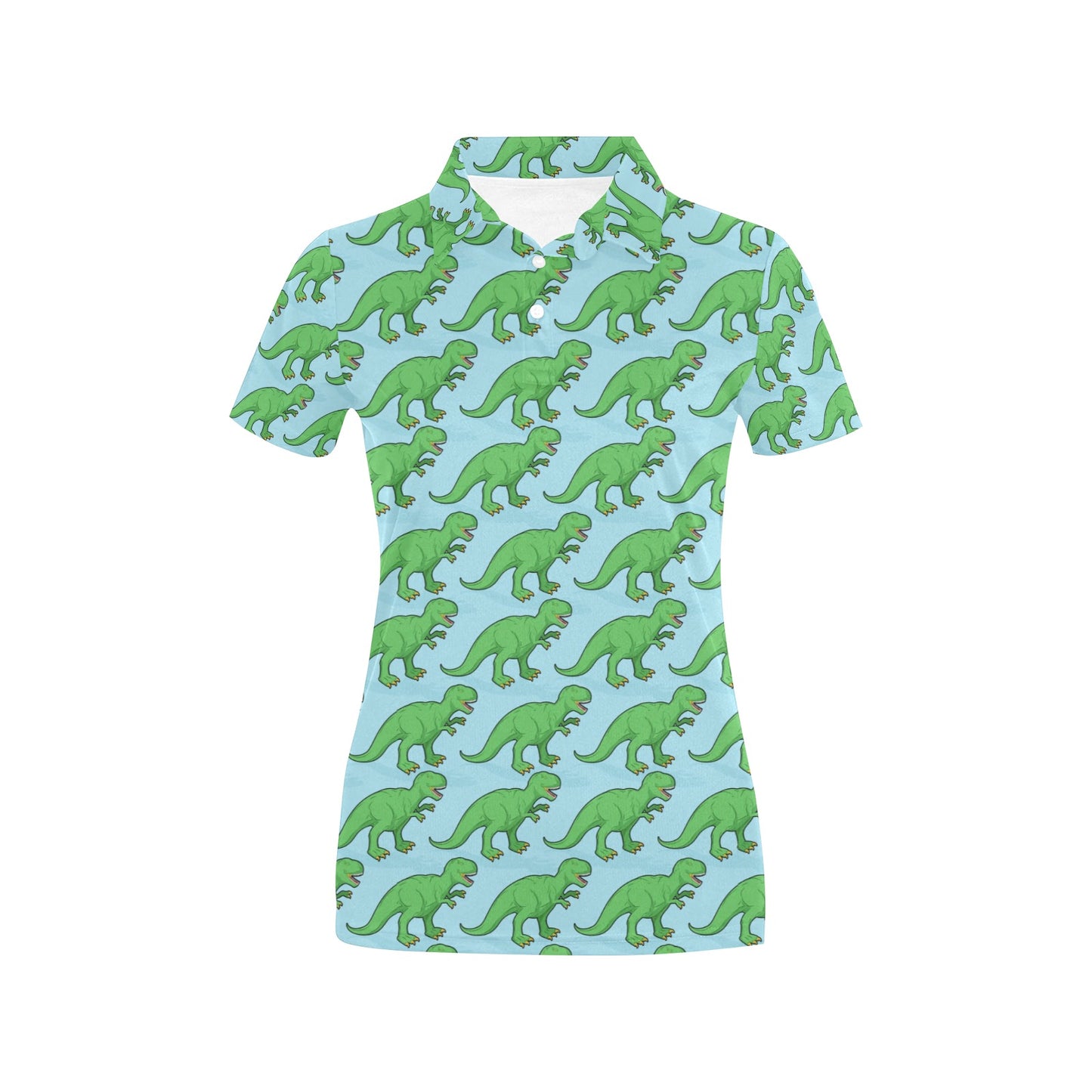 T Rex Pattern Print Design A01 Women's Polo Shirt