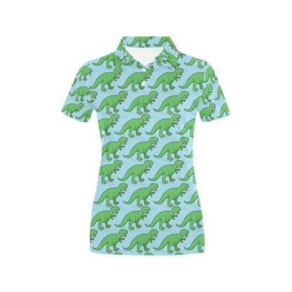 T Rex Pattern Print Design A01 Women's Polo Shirt