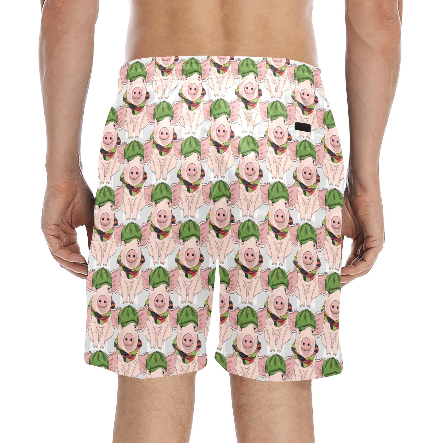 Pig Print Design LKS403 Men's Swim Trunks Beach Shorts