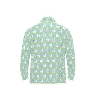 Goose Print Design LKS404 Long Sleeve Polo Shirt For Men's