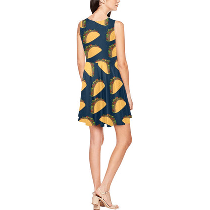 Taco Pattern Print Design TC04 Sleeveless Dress