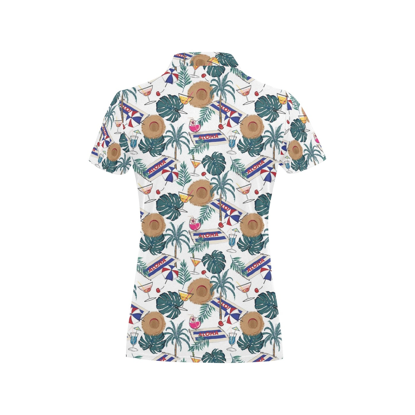 Aloha Hawaii Beach Pattern Print Design 04 Women's Polo Shirt