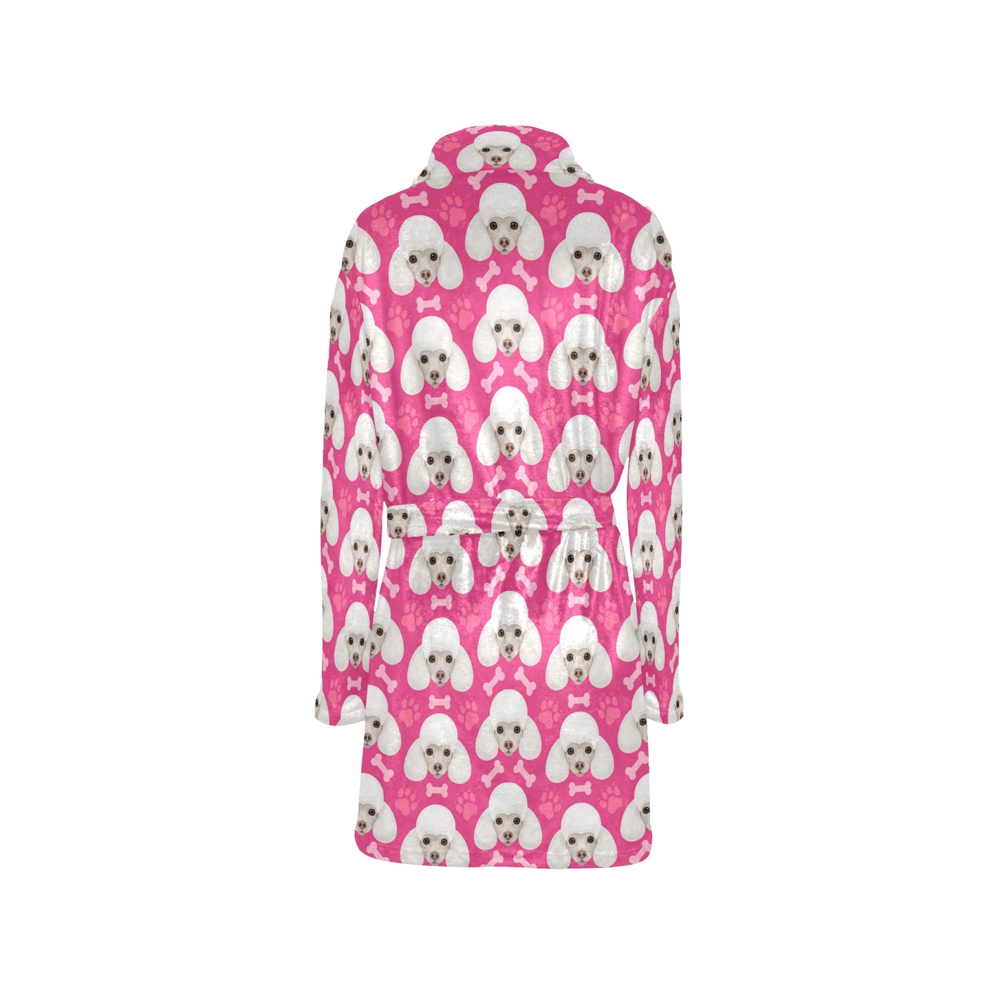 Poodle Pattern Print Design A04 Women's Fleece Robe