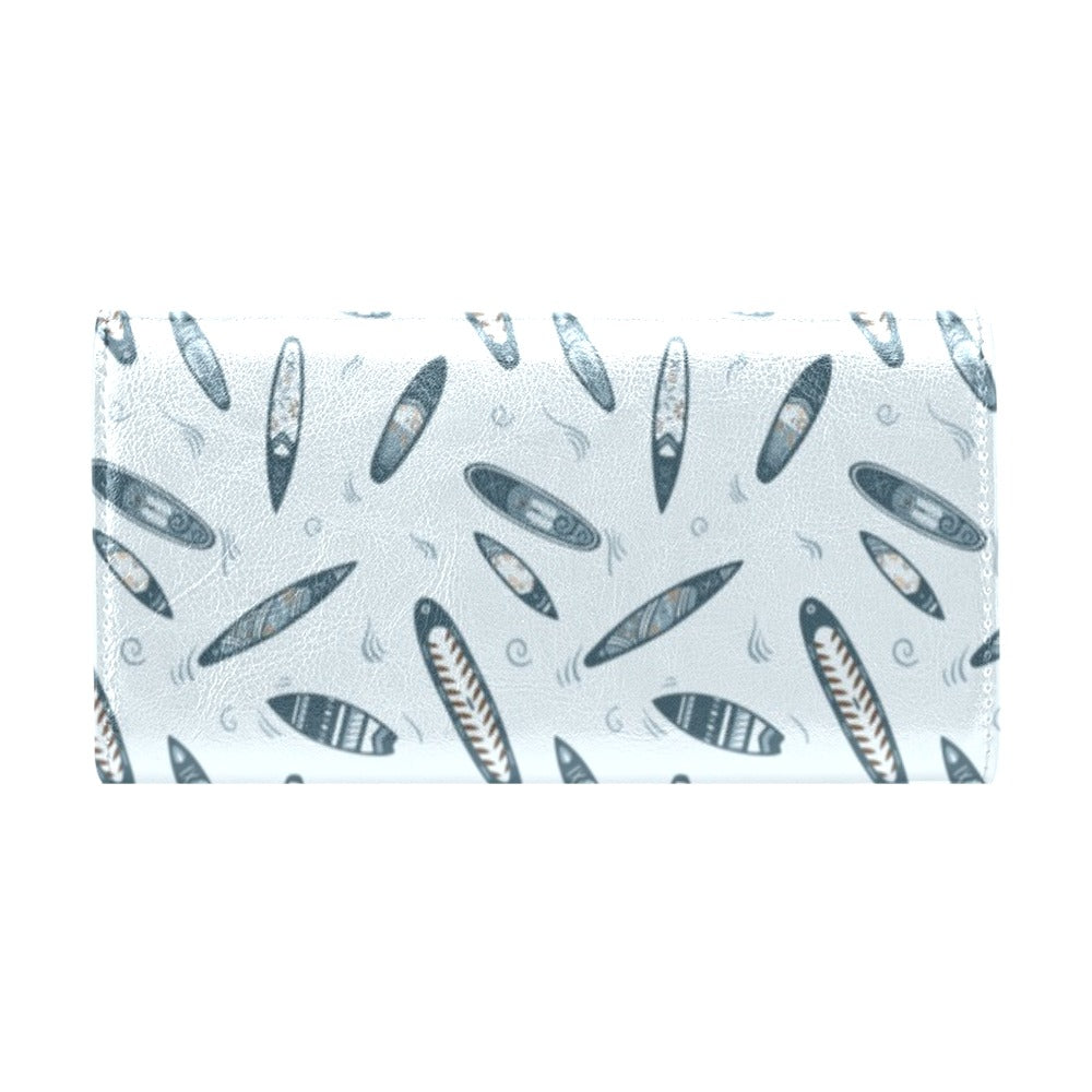 Surfboard Print Design LKS306 Women's Trifold Wallet