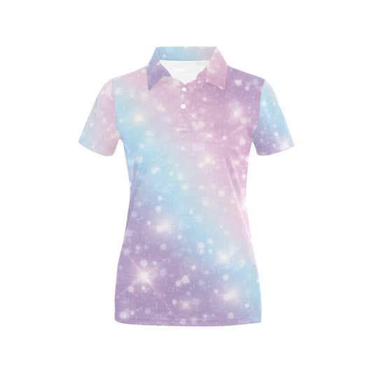 Cosmic Pastel Pattern Print Design 02 Women's Polo Shirt