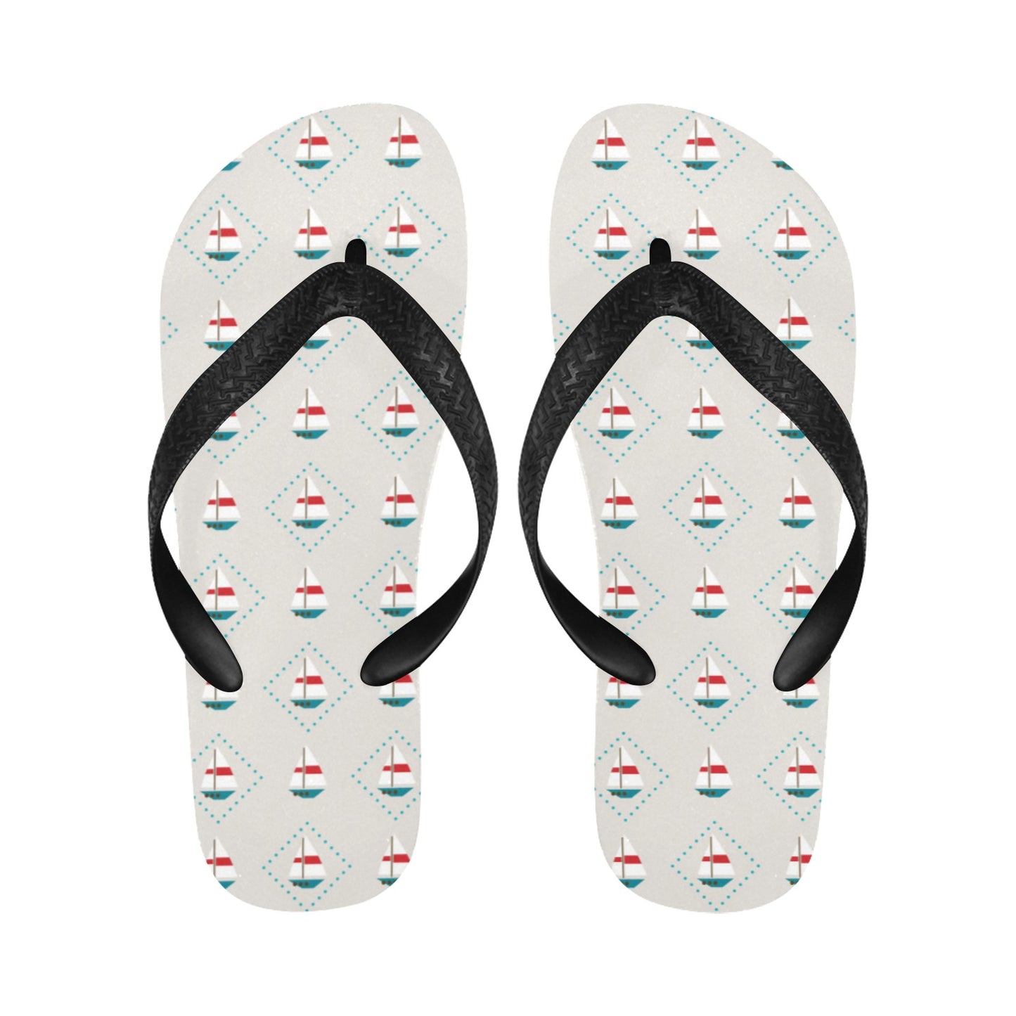 Sailboat Print Design LKS301 Flip Flops