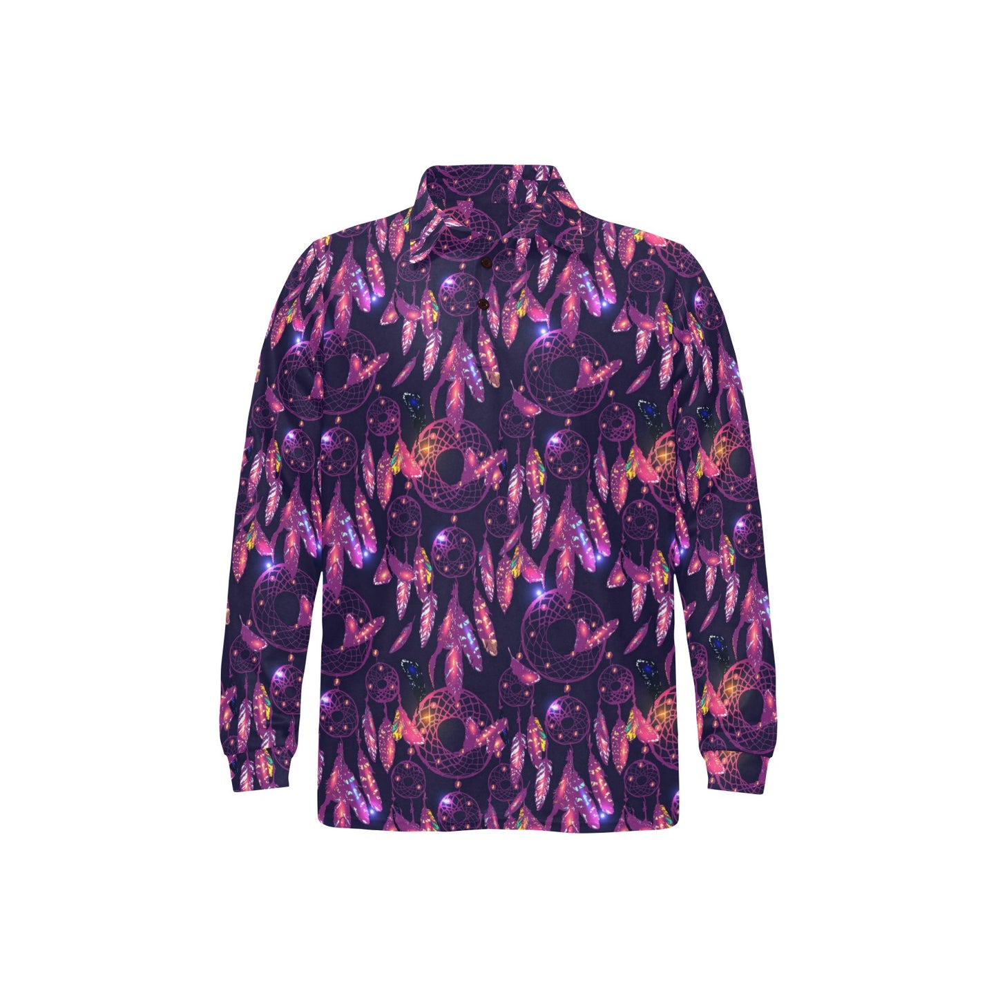 Dream catcher neon Long Sleeve Polo Shirt For Men's