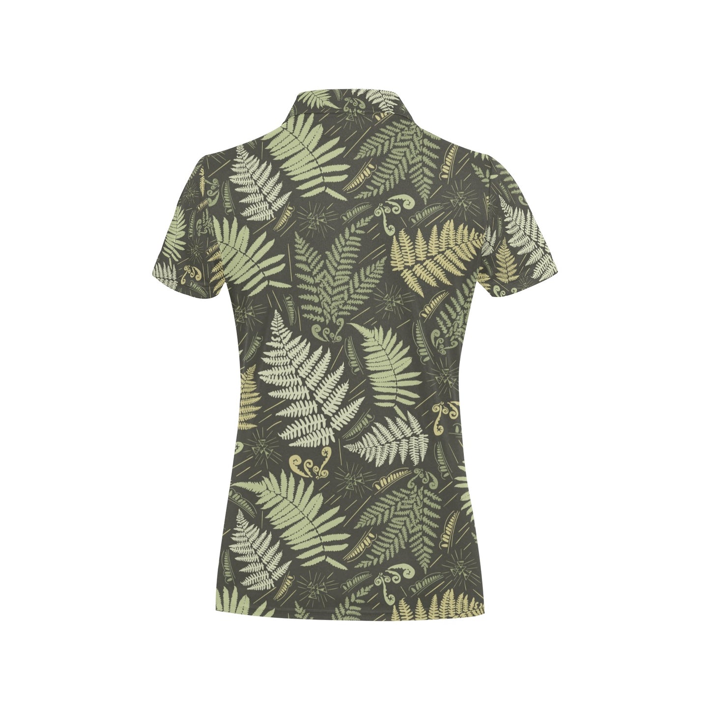 Fern Leave Green Print Pattern Women's Polo Shirt