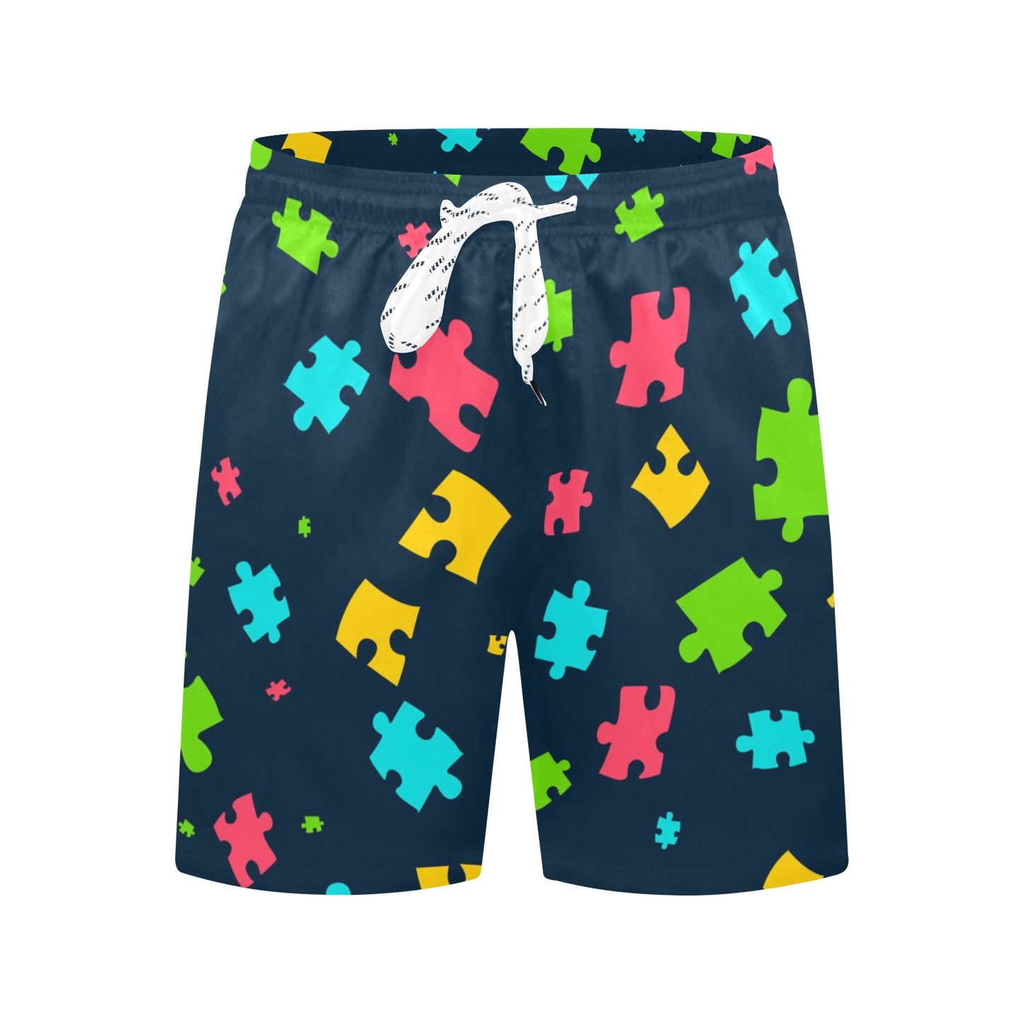 Autism Awareness Colorful Design Print Men's Swim Trunks Beach Shorts