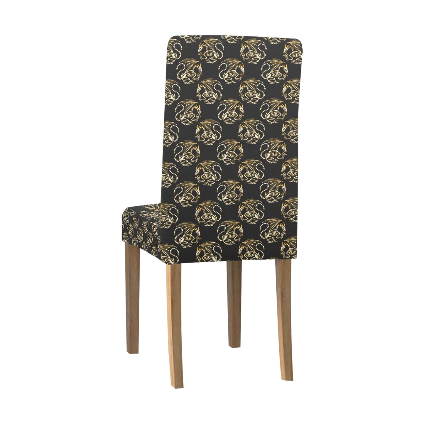 Skeleton Dragon Print Design LKS306 Dining Chair Slipcover