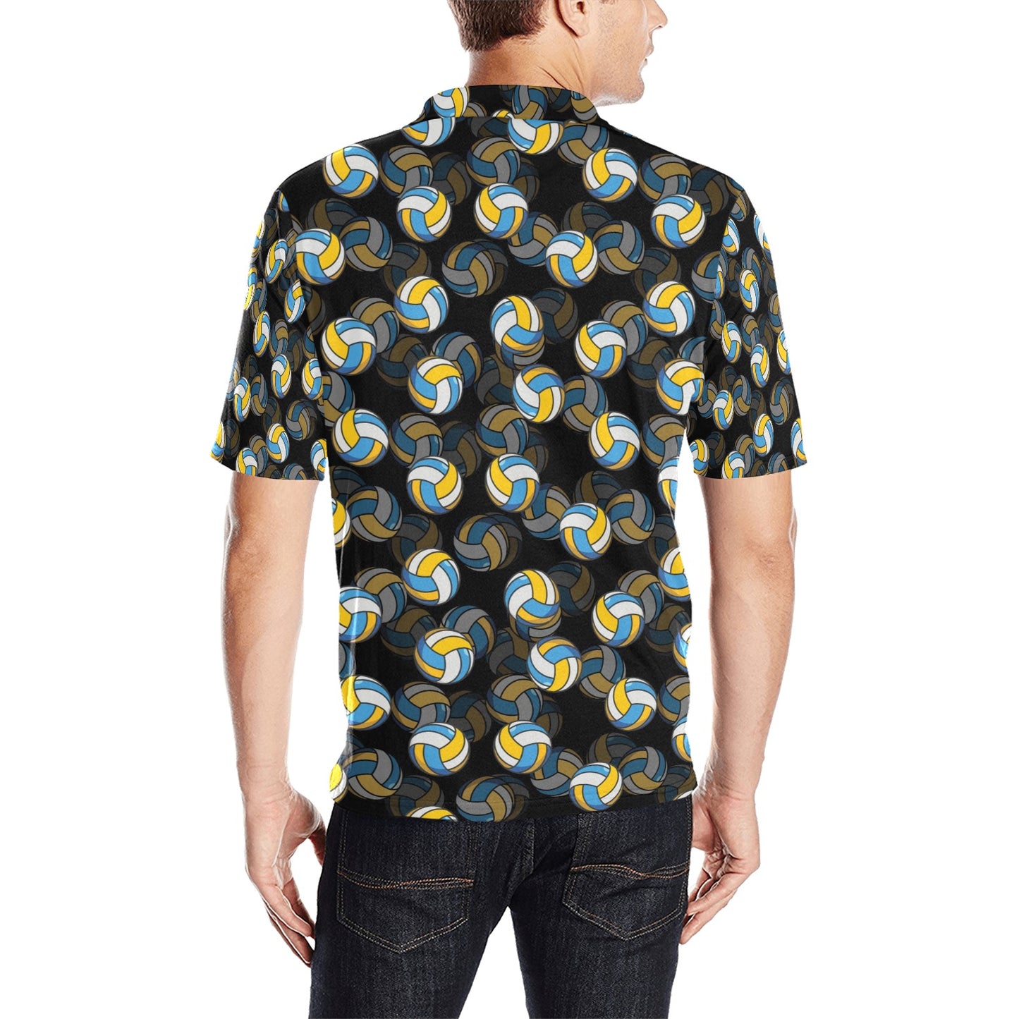Volleyball Print Design LKS302 Men Polo Shirt