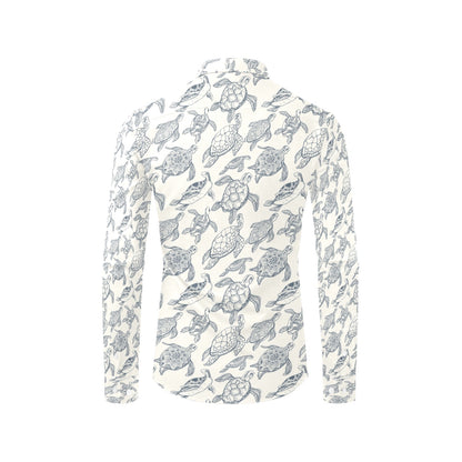 Sea Turtle Print Design LKS304 Men's Long Sleeve Dress Shirt