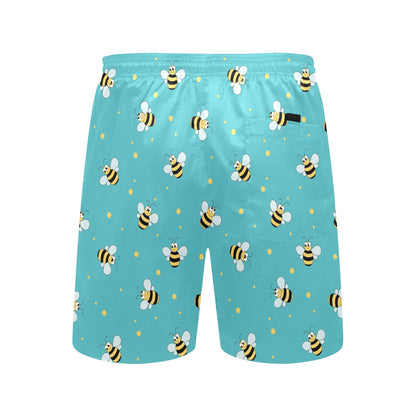 Bee With Dot Print Design LKS309 Men's Swim Trunks Beach Shorts