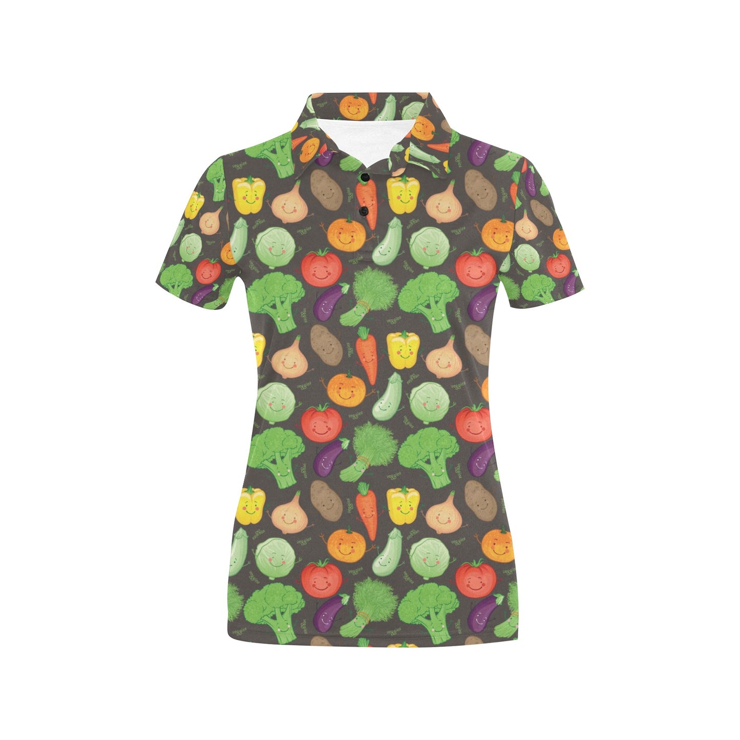 Vegan Funny Themed Design Print Women's Polo Shirt