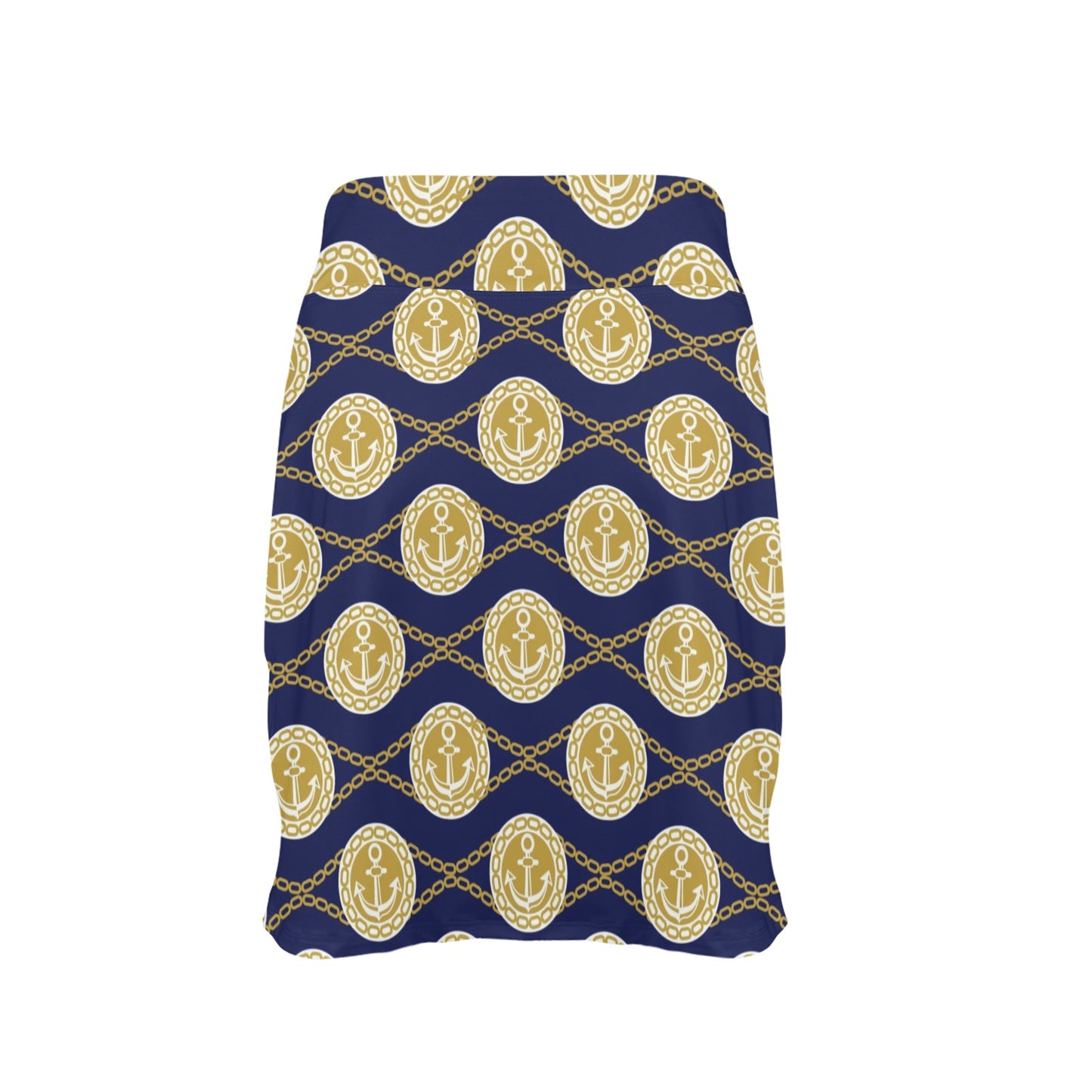 Anchor Luxury Pattern 17" Golf & Pickleball Skort with Pockets