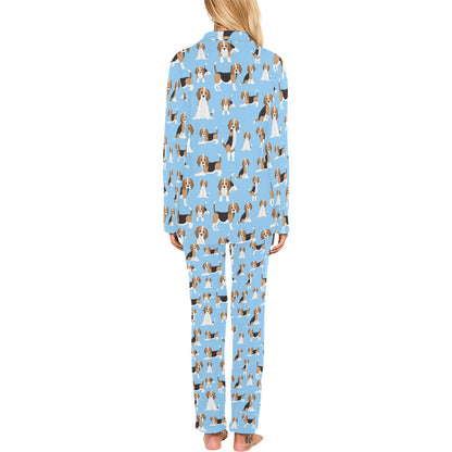 Beagle Pattern Print Design 03 Women's Long Pajama Set