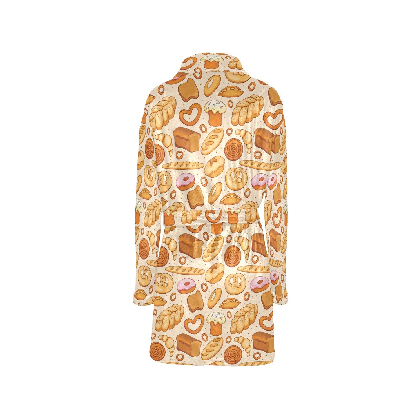 Bread Pattern Print Design 01 Women's Fleece Robe