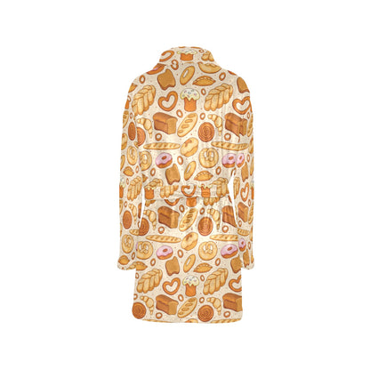 Bread Pattern Print Design 01 Women's Fleece Robe