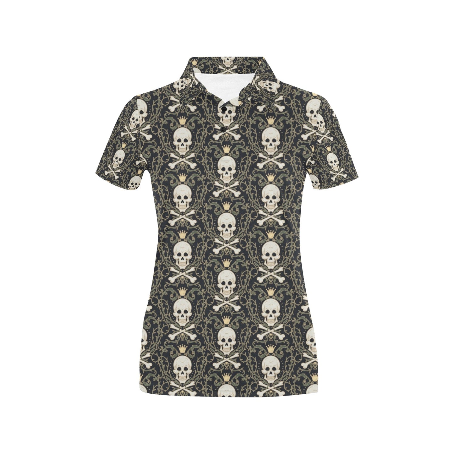 Skull King Print Design LKS307 Women's Polo Shirt