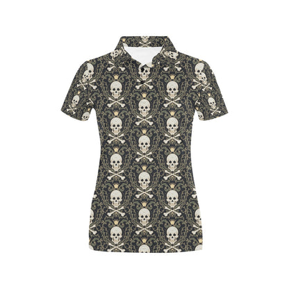 Skull King Print Design LKS307 Women's Polo Shirt
