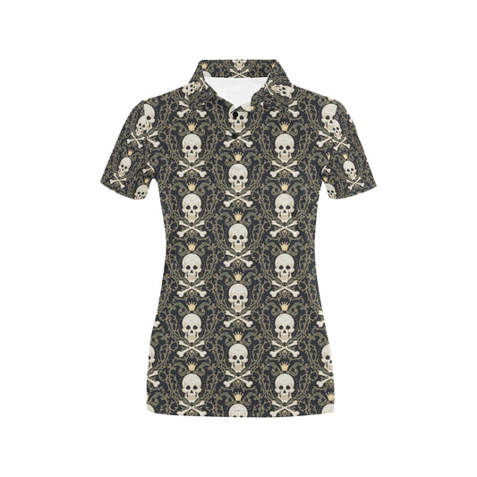 Skull King Print Design LKS307 Women's Polo Shirt
