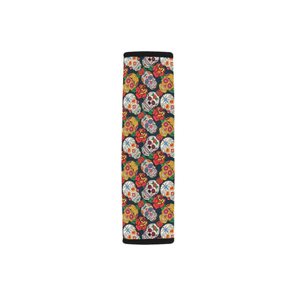 Sugar Skull Print Design LKS306 Car Seat Belt Cover