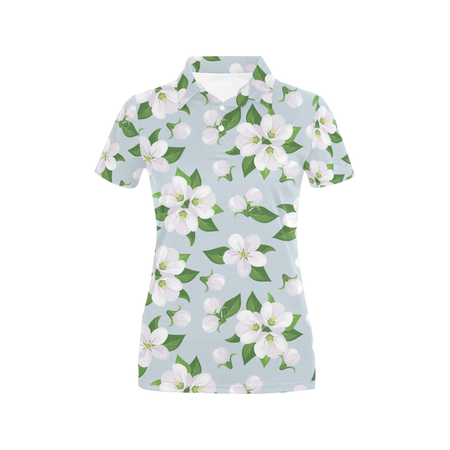 Apple blossom Pattern Print Design AB04 Women's Polo Shirt