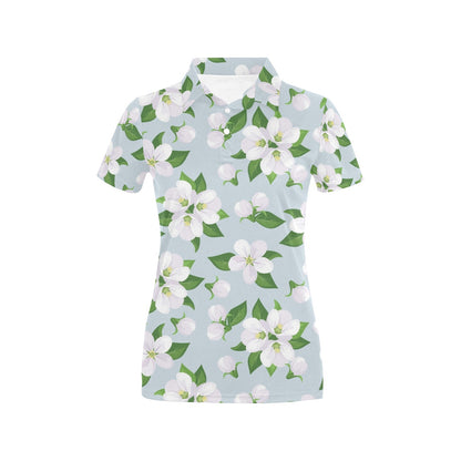 Apple blossom Pattern Print Design AB04 Women's Polo Shirt