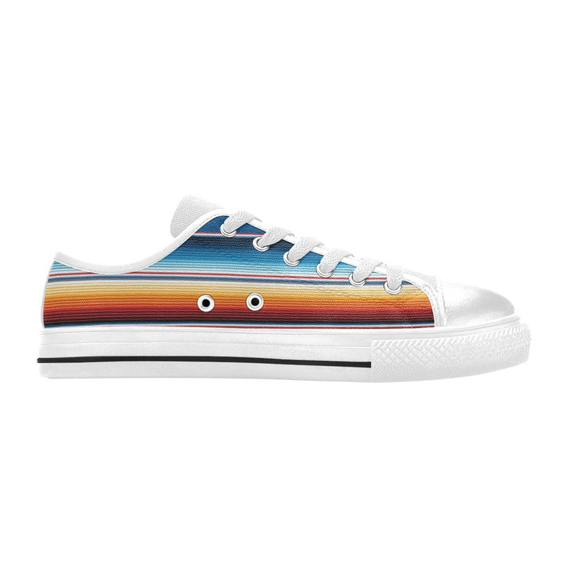 Serape Print Design LKS303 Women's White Low Top Shoes