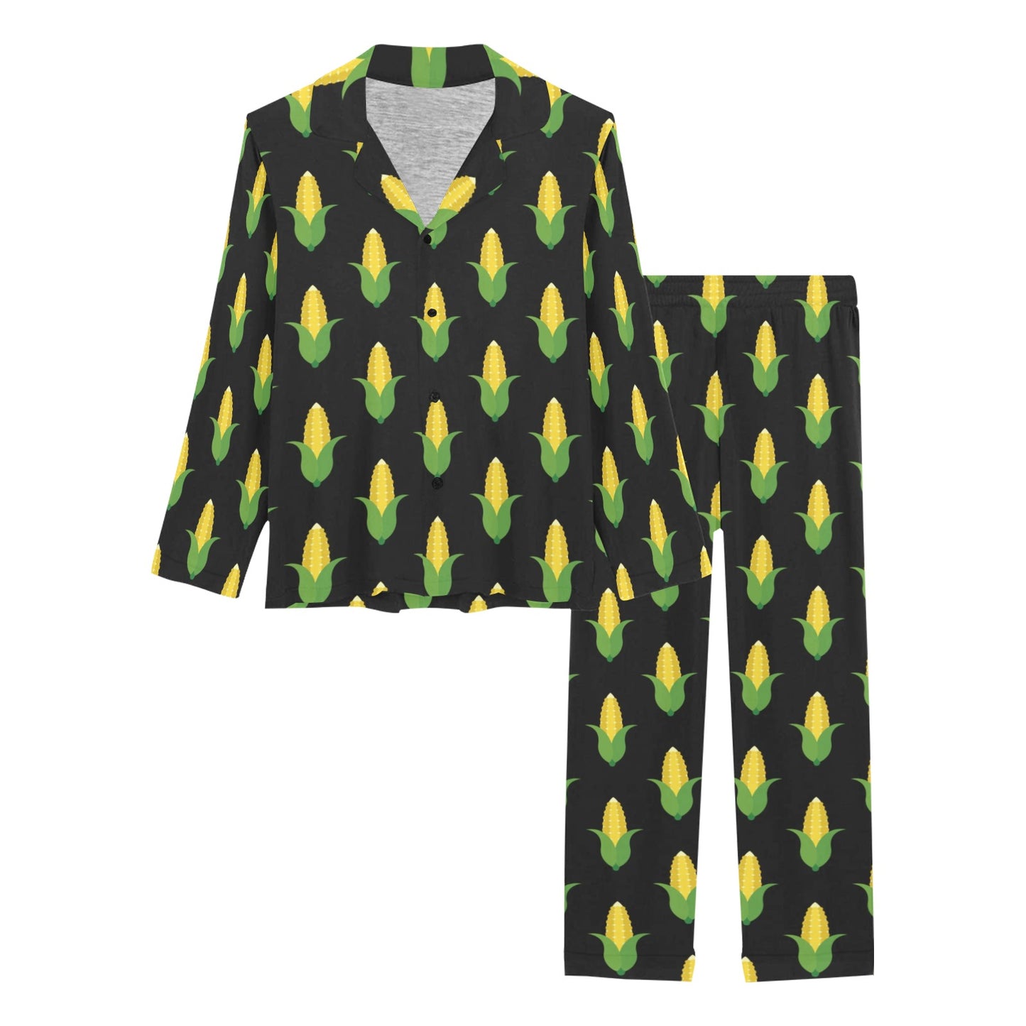 Corn Pattern Print Design 05 Women's Long Pajama Set