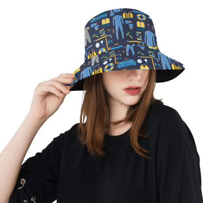 Scuba Equipment Print Design LKS305 Unisex Bucket Hat