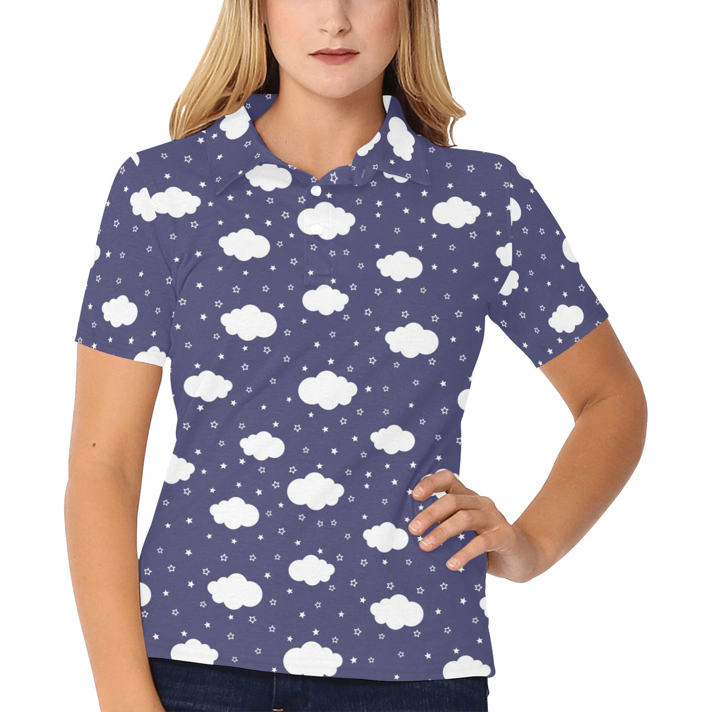 Cloud Pattern Print Design 03 Women's Polo Shirt