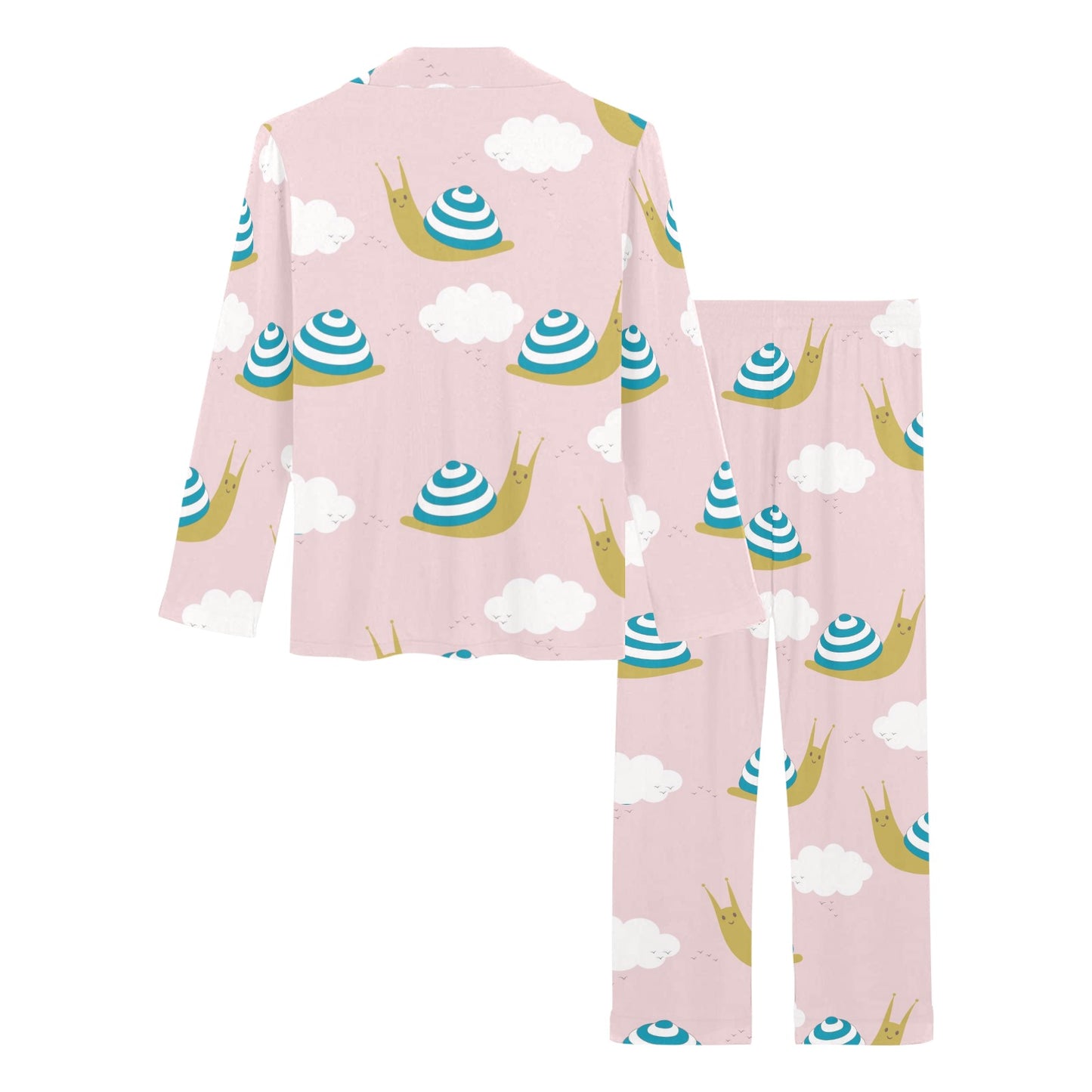Snail Pattern Print Design 02 Women's Long Pajama Set